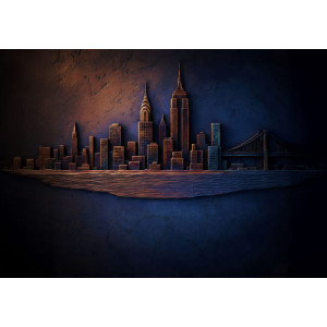 Midnight Metropolis Relief - AI Art Wall Mural for Contemporary Interiors Midnight Metropolis Relief - AI Art Wall Mural for Contemporary Interiors
