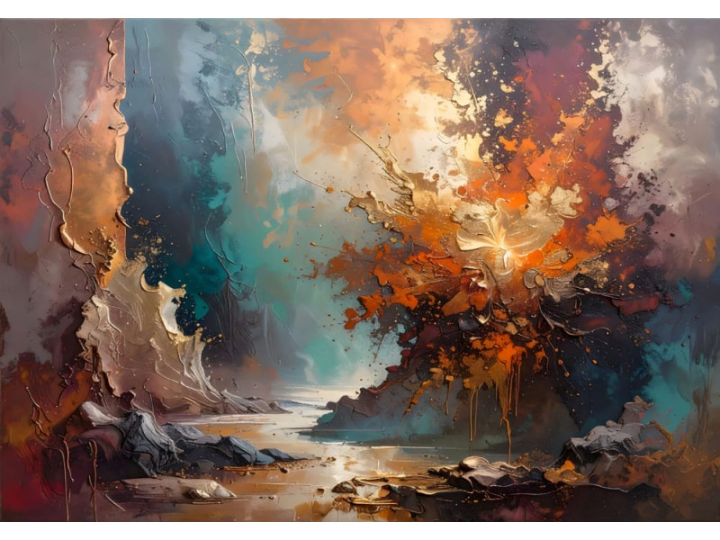 Radiant Divide Light Split - Dramatic AI Wall Mural Radiant Divide Light Split - Dramatic AI Wall Mural