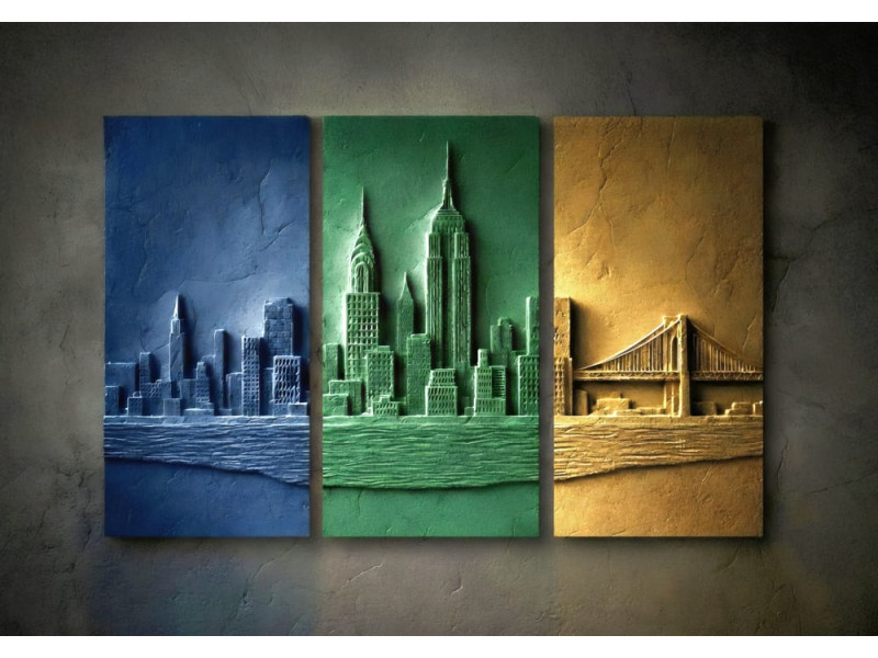 Urban Trinity Panels - AI Art Wall Mural for Contemporary Interiors Urban Trinity Panels - AI Art Wall Mural for Contemporary Interiors