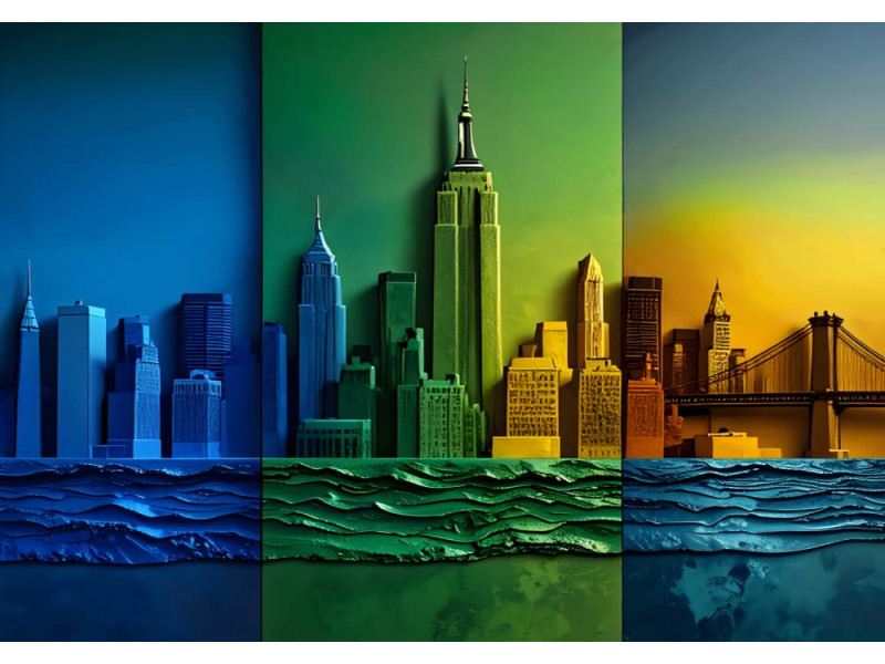 Empire Triptych Impasto - AI Art Wall Mural for Contemporary Interiors Empire Triptych Impasto - AI Art Wall Mural for Contemporary Interiors