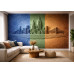 Chromatic Skyline Relief - AI Art Wall Mural for Contemporary Interiors Chromatic Skyline Relief - AI Art Wall Mural for Contemporary Interiors