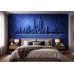 Cobalt City Silence - AI Art Wall Mural for Contemporary Interiors Cobalt City Silence - AI Art Wall Mural for Contemporary Interiors