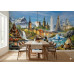 Nordic Mythic Journey Scandinavian Landmarks Fantasy Collage - AI Art Wall Mural for Contemporary Interiors