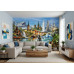 Nordic Mythic Journey Scandinavian Landmarks Fantasy Collage - AI Art Wall Mural for Contemporary Interiors