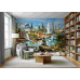 Nordic Mythic Journey Scandinavian Landmarks Fantasy Collage - AI Art Wall Mural for Contemporary Interiors
