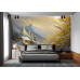 Golden Serenity in Winter's Embrace - AI Art Wall Mural for Contemporary Interiors Golden Serenity in Winter's Embrace - AI Art Wall Mural for Contemporary Interiors