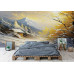 Golden Serenity in Winter's Embrace - AI Art Wall Mural for Contemporary Interiors Golden Serenity in Winter's Embrace - AI Art Wall Mural for Contemporary Interiors