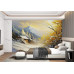 Golden Serenity in Winter's Embrace - AI Art Wall Mural for Contemporary Interiors Golden Serenity in Winter's Embrace - AI Art Wall Mural for Contemporary Interiors
