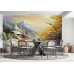 Golden Serenity in Winter's Embrace - AI Art Wall Mural for Contemporary Interiors Golden Serenity in Winter's Embrace - AI Art Wall Mural for Contemporary Interiors