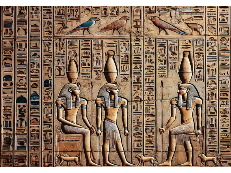 Egyptian Relief - AI Art Wall Mural for Contemporary Interiors