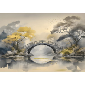 Ethereal Bridge - AI Art Wall Mural for Contemporary Interiors Ethereal Bridge - AI Art Wall Mural for Contemporary Interiors