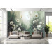 Misty Green Floral - AI Art Wall Mural for Contemporary Interiors Misty Green Floral - AI Art Wall Mural for Contemporary Interiors