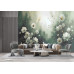 Misty Green Floral - AI Art Wall Mural for Contemporary Interiors Misty Green Floral - AI Art Wall Mural for Contemporary Interiors