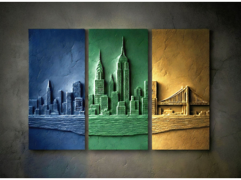 Triad of New York - AI Art Wall Mural for Contemporary Interiors Triad of New York - AI Art Wall Mural for Contemporary Interiors