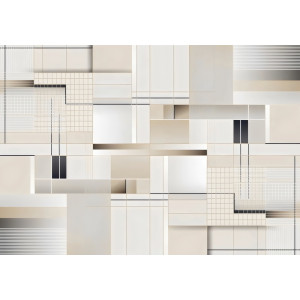 Urban Grid Architecture City Design - Contemporary AI Wall Mural