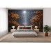 Moonlight Over Relief Forest - AI Art Wall Mural for Contemporary Interiors Moonlight Over Relief Forest - AI Art Wall Mural for Contemporary Interiors