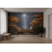Moonlight Over Relief Forest - AI Art Wall Mural for Contemporary Interiors Moonlight Over Relief Forest - AI Art Wall Mural for Contemporary Interiors