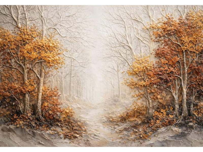 Autumn Glow Relief - AI Art Wall Mural for Contemporary Interiors Autumn Glow Relief - AI Art Wall Mural for Contemporary Interiors