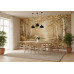 Golden Birch Forest Relief - AI Art Wall Mural for Contemporary Interiors