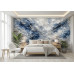 Silver & Indigo Fusion Metallic Blues - Modern AI Wall Mural