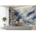 Silver & Indigo Fusion Metallic Blues - Modern AI Wall Mural