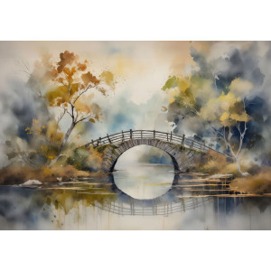 Tranquil Crossing - AI Art Wall Mural for Contemporary Interiors Tranquil Crossing - AI Art Wall Mural for Contemporary Interiors | Wall4Soul