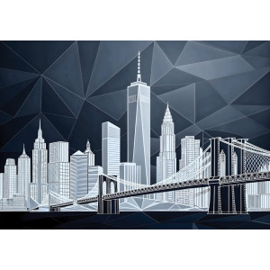 Manhattan Facets - AI Art Wall Mural for Contemporary Interiors Manhattan Facets - AI Art Wall Mural for Contemporary Interiors