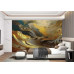 Golden Waves Abstract Art - Shimmering AI Wall Mural Golden Waves Abstract Art - Shimmering AI Wall Mural
