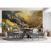Golden Waves Abstract Art - Shimmering AI Wall Mural Golden Waves Abstract Art - Shimmering AI Wall Mural