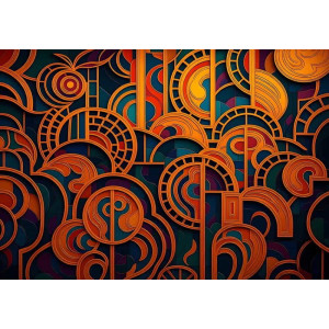 Amber and Teal Mosaic Jewel Tones - Rich AI Wall Mural Amber and Teal Mosaic Jewel Tones - Rich AI Wall Mural | Wall4Soul