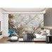 Luxurious Gold Floral - AI Art Wall Mural for Contemporary Interiors Luxurious Gold Floral - AI Art Wall Mural for Contemporary Interiors