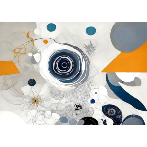 Abstract Geometric Art with Pop of Color - Modern AI Wall Mural Abstract Geometric Art with Pop of Color - Modern AI Wall Mural | Wall4Soul