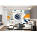 Abstract Geometric Art with Pop of Color - Modern AI Wall Mural