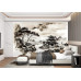 Tranquil Pagoda Reflections - AI Art Wall Mural for Contemporary Interiors Tranquil Pagoda Reflections - AI Art Wall Mural for Contemporary Interiors