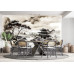 Tranquil Pagoda Reflections - AI Art Wall Mural for Contemporary Interiors Tranquil Pagoda Reflections - AI Art Wall Mural for Contemporary Interiors