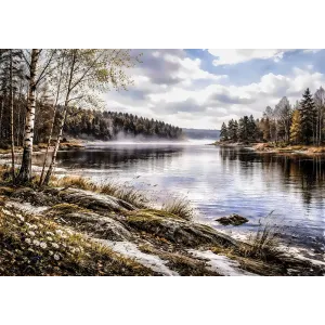Nordic Mist Lake | Wall4Soul