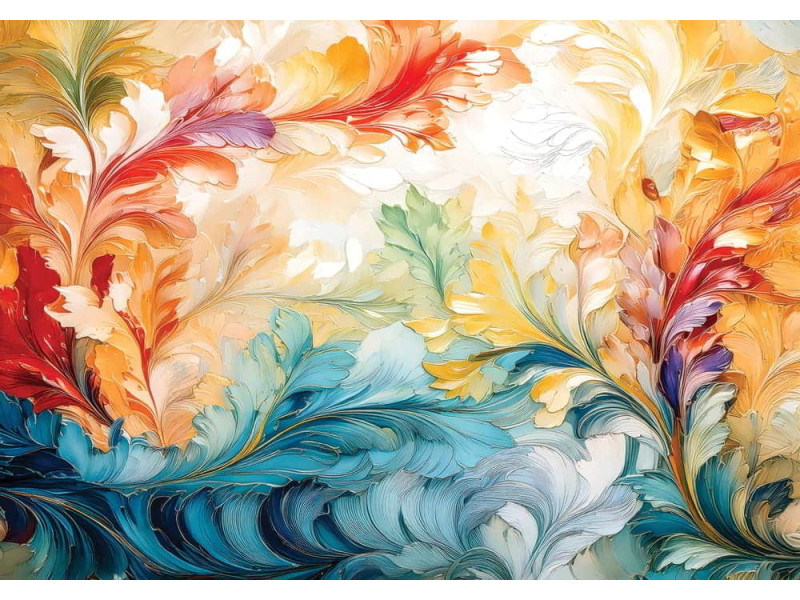 Dancing Colors Abstract Art - Vibrant AI Wall Mural