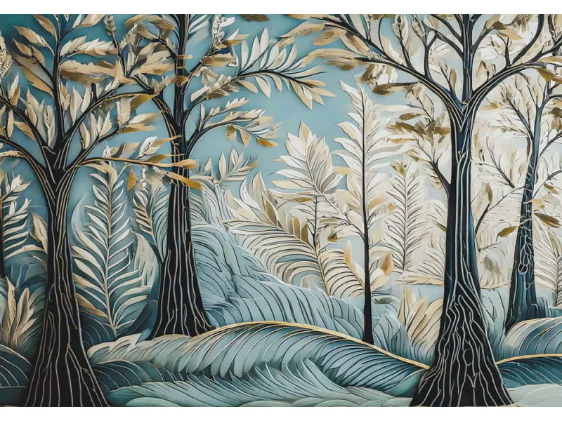 Serene Forest - AI Art Wall Mural for Contemporary Interiors Serene Forest - AI Art Wall Mural for Contemporary Interiors