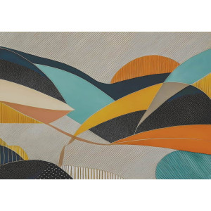 Geometric Serenade Pattern Design - Elegant AI Wall Mural