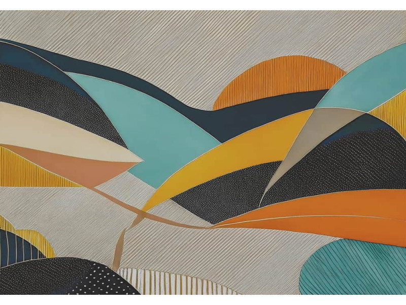 Geometric Serenade Pattern Design - Elegant AI Wall Mural