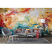 Dancing Colors Abstract Art - Vibrant AI Wall Mural