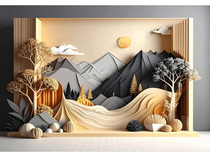 Alpine Reverie - AI Art Wall Mural for Contemporary Interiors Alpine Reverie - AI Art Wall Mural for Contemporary Interiors