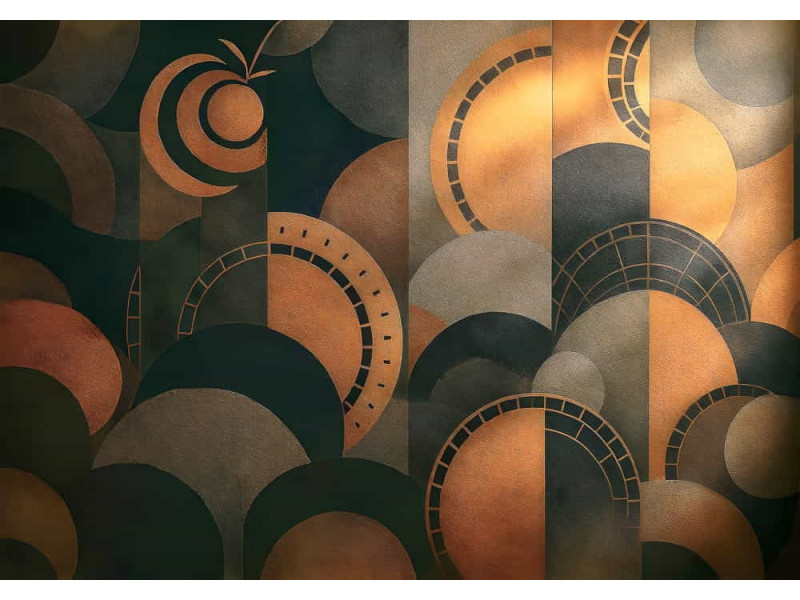 Art Deco Half-Circles Vintage Pattern - Retro AI Wall Mural Art Deco Half-Circles Vintage Pattern - Retro AI Wall Mural