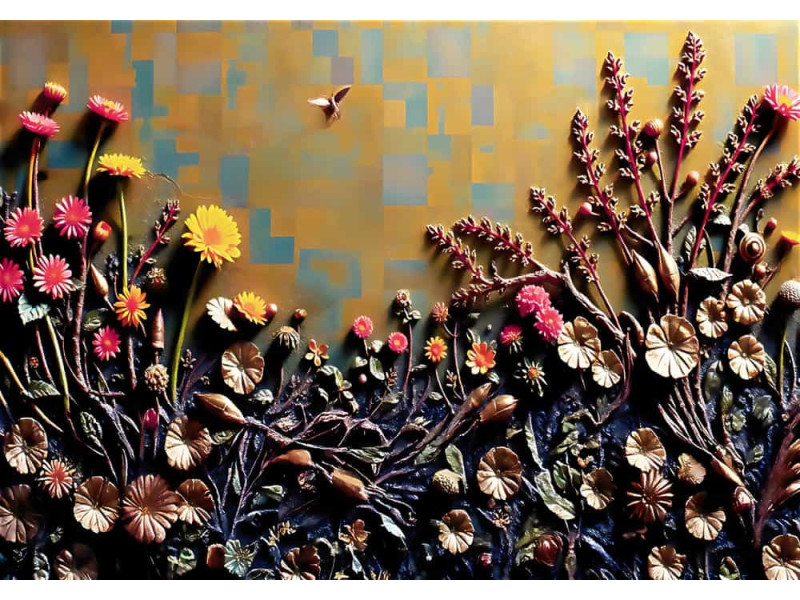 Tapestry of Bloom - AI Art Wall Mural for Contemporary Interiors Tapestry of Bloom - AI Art Wall Mural for Contemporary Interiors