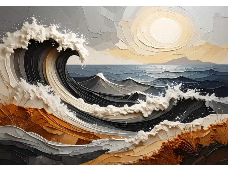 Breaking Sun - AI Art Wall Mural for Contemporary Interiors Breaking Sun - AI Art Wall Mural for Contemporary Interiors
