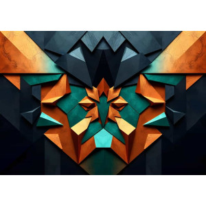 The Geometric Guardian Abstract Art - Protective AI Wall Mural