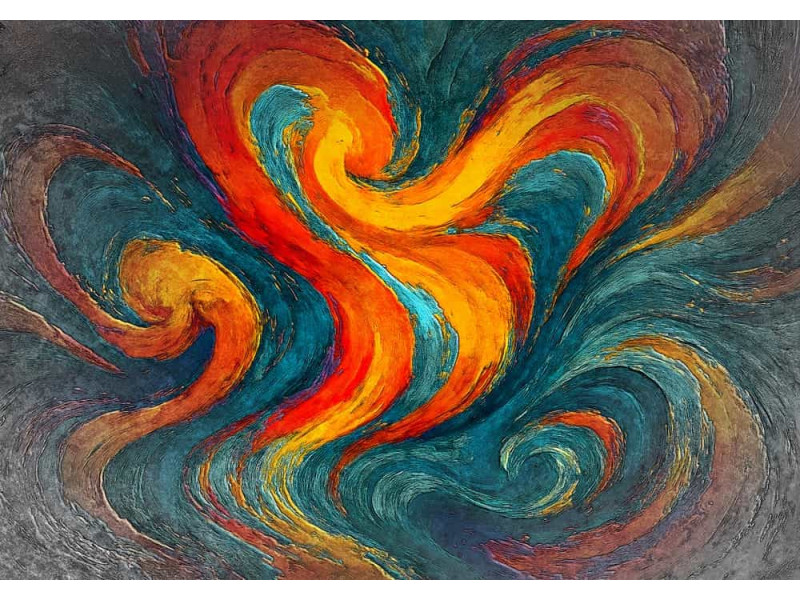 Fiery Whirlwind Flame Effects - Dramatic AI Wall Mural