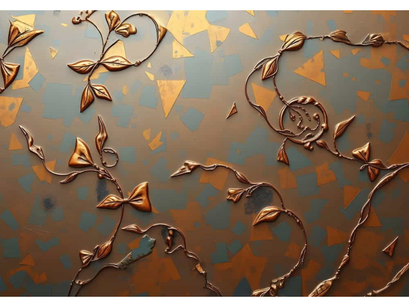 Gilded Vines - AI Art Wall Mural for Contemporary Interiors