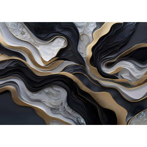 Gilded Waves Ocean Luxury - Opulent AI Wall Mural Gilded Waves Ocean Luxury - Opulent AI Wall Mural