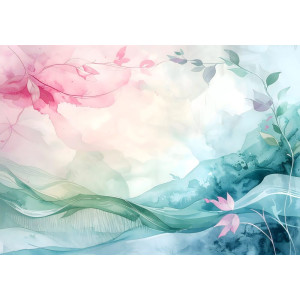 Serenity Veil Calm Design - Peaceful AI Wall Mural Serenity Veil Calm Design - Peaceful AI Wall Mural